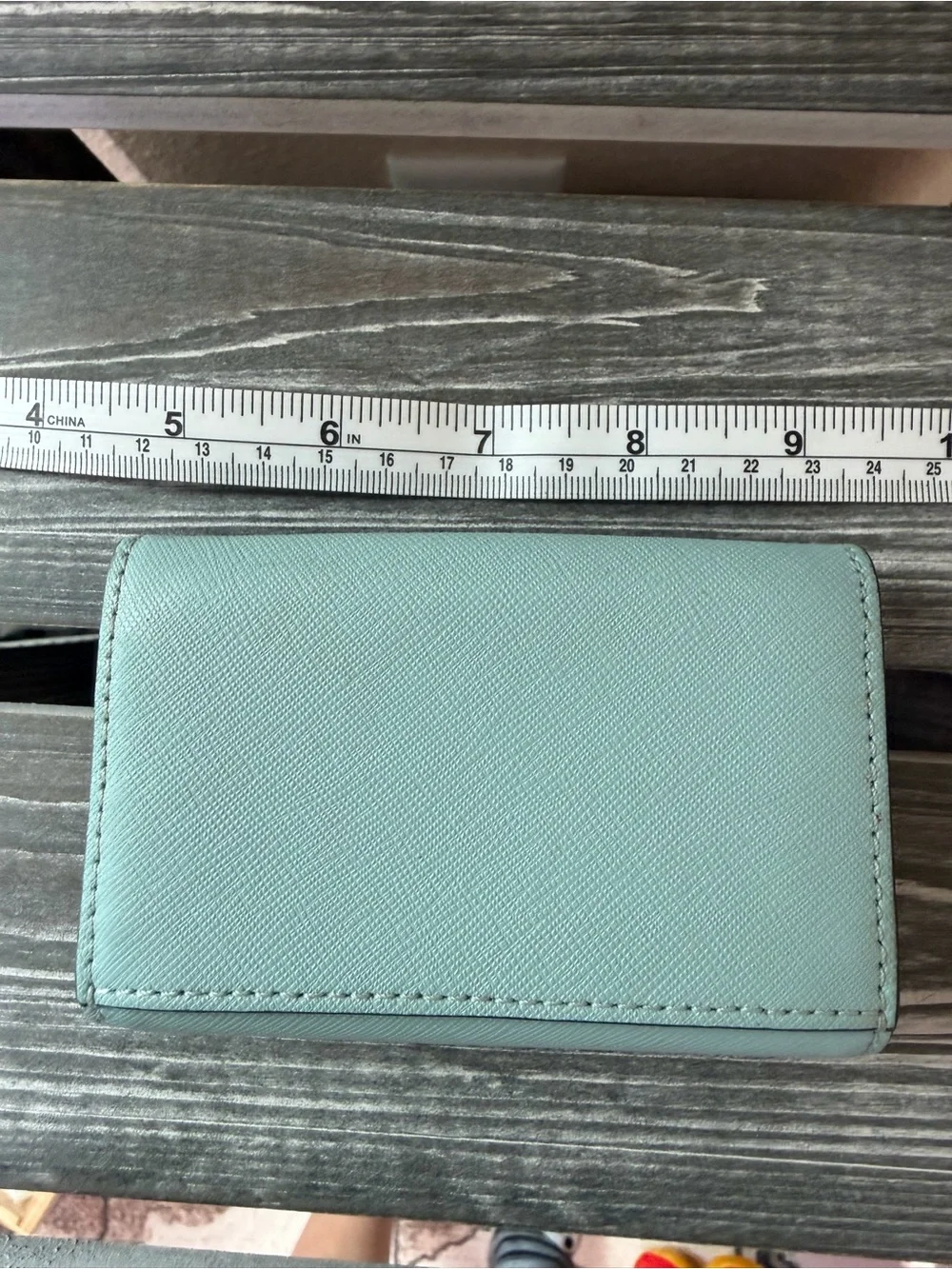 kate spade Mint Green Saffiano Leather Compact Wallet